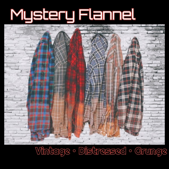 Tripp nyc Tops - 2pc MYSTERY FLANNELS •Grunge•Distressed•Punk•Oversized•Plaid•Boyfriend•Bleached•
